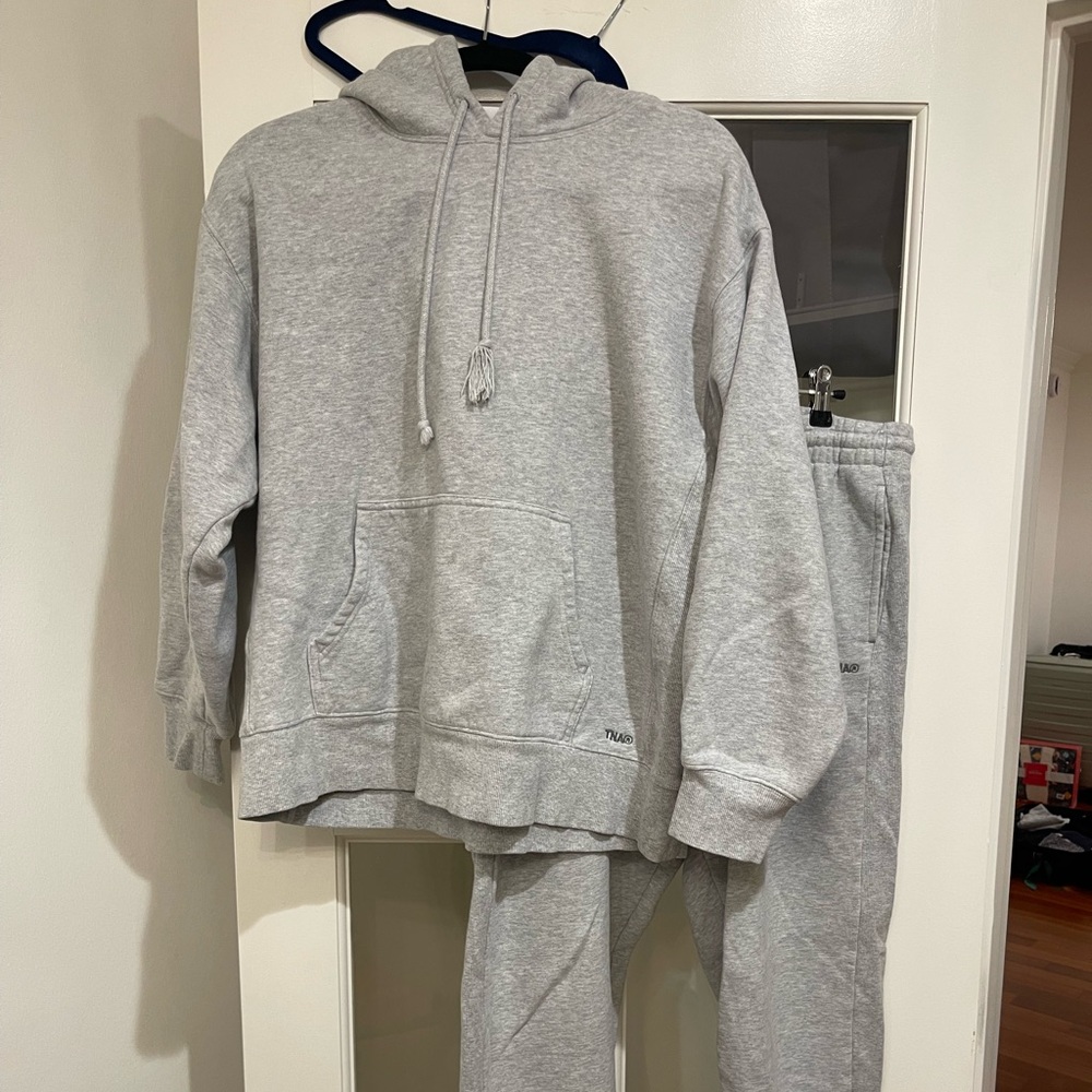 Aritzia TNA Gray Hoodie and Sweatpants Set